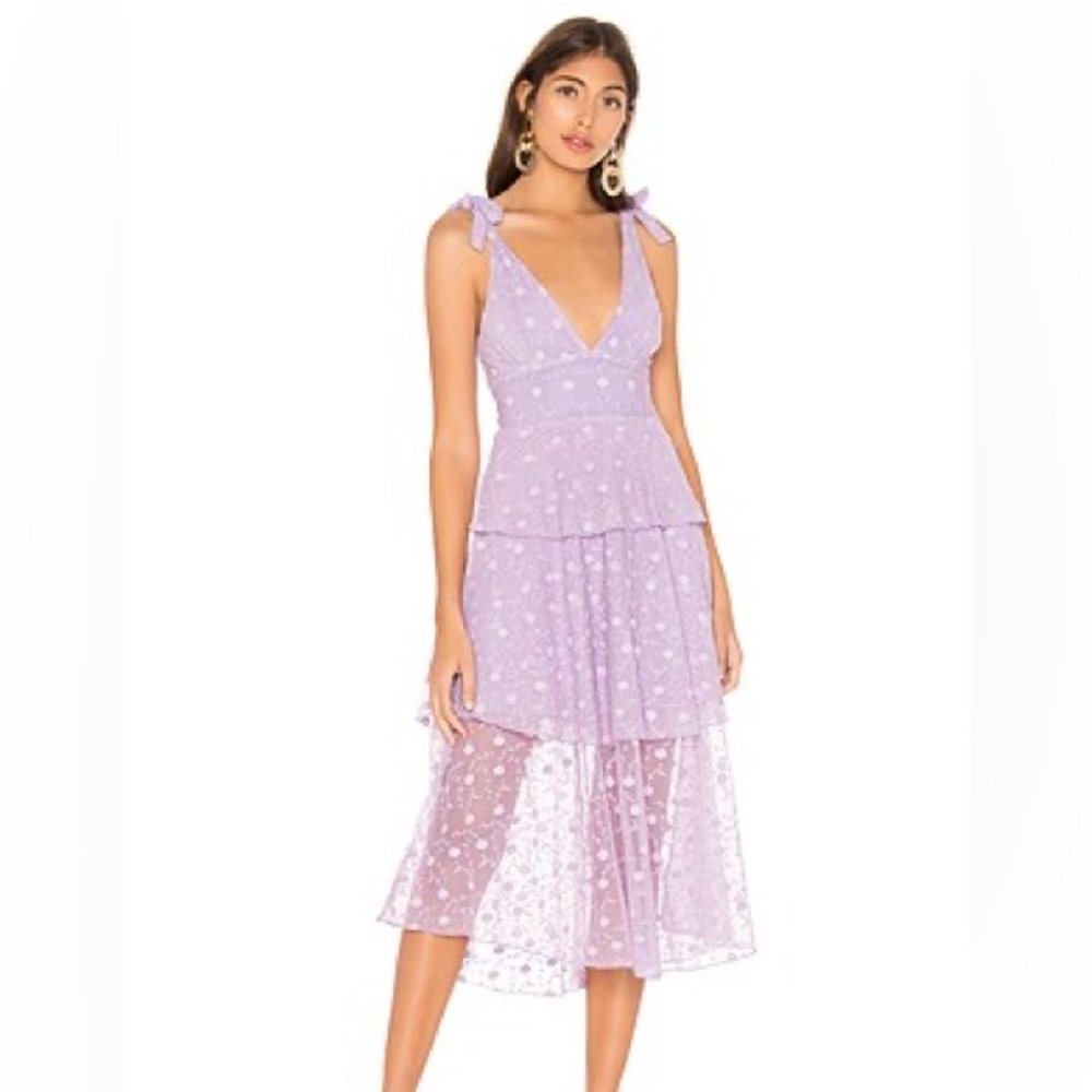 Majorelle Rowan midi dress in Amethyst Purple